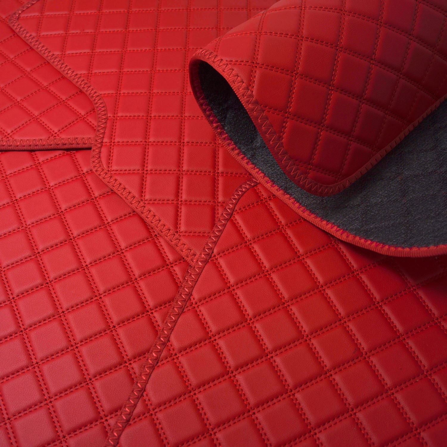Red Nappa Leather Car Mats